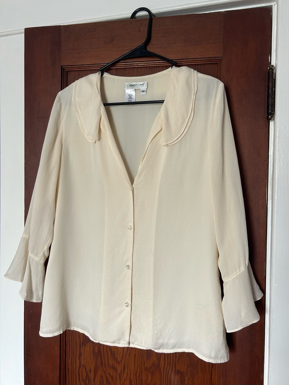 Vintage Silk Flutter Sleeve Blouse